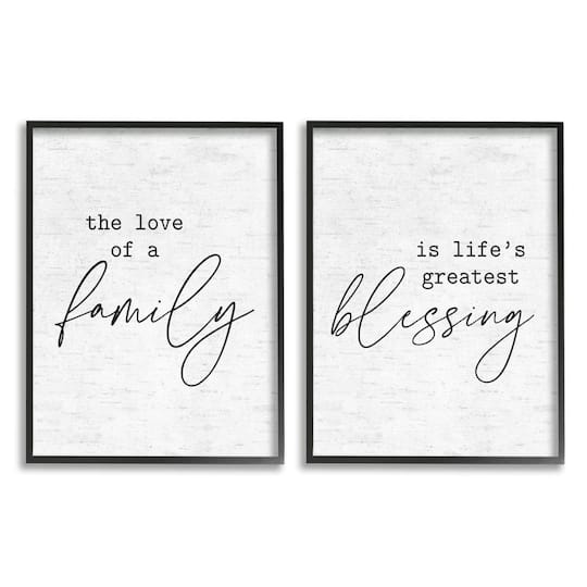 Stupell Industries Love of Family is Life's Greatest Blessing Minimal Quote Framed Wall Art